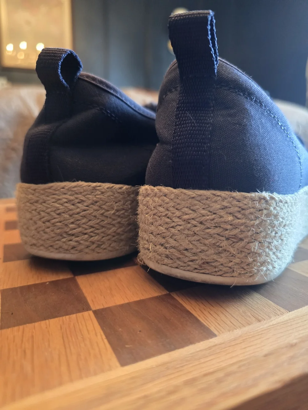 Women's Navy BOBS Canvas Lace-Up Sneaker Sz 8.5